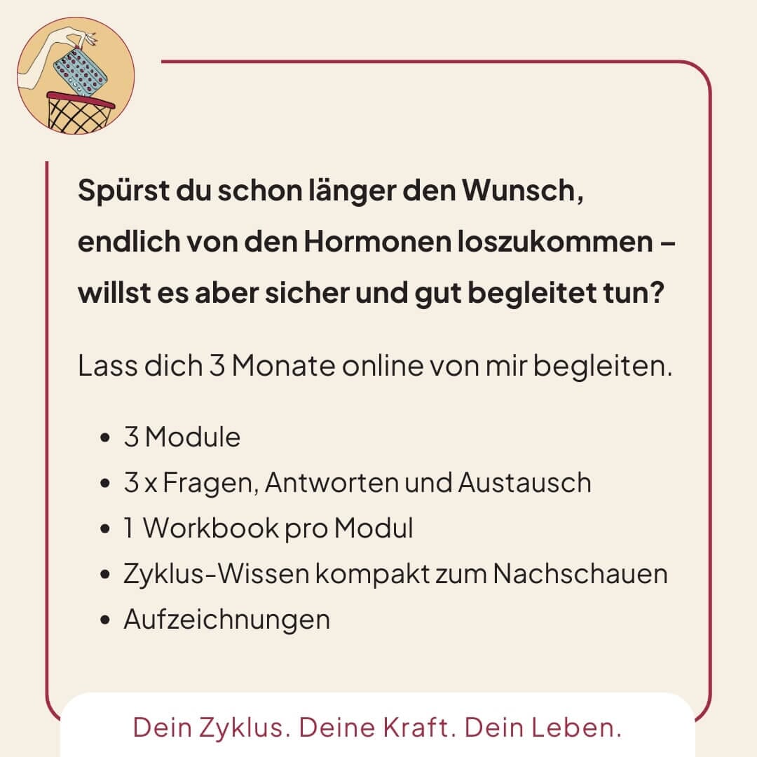 16.03.2026 Pille absetzen 3-monatige-Onlinebegleitung Kurs Ladyplanet