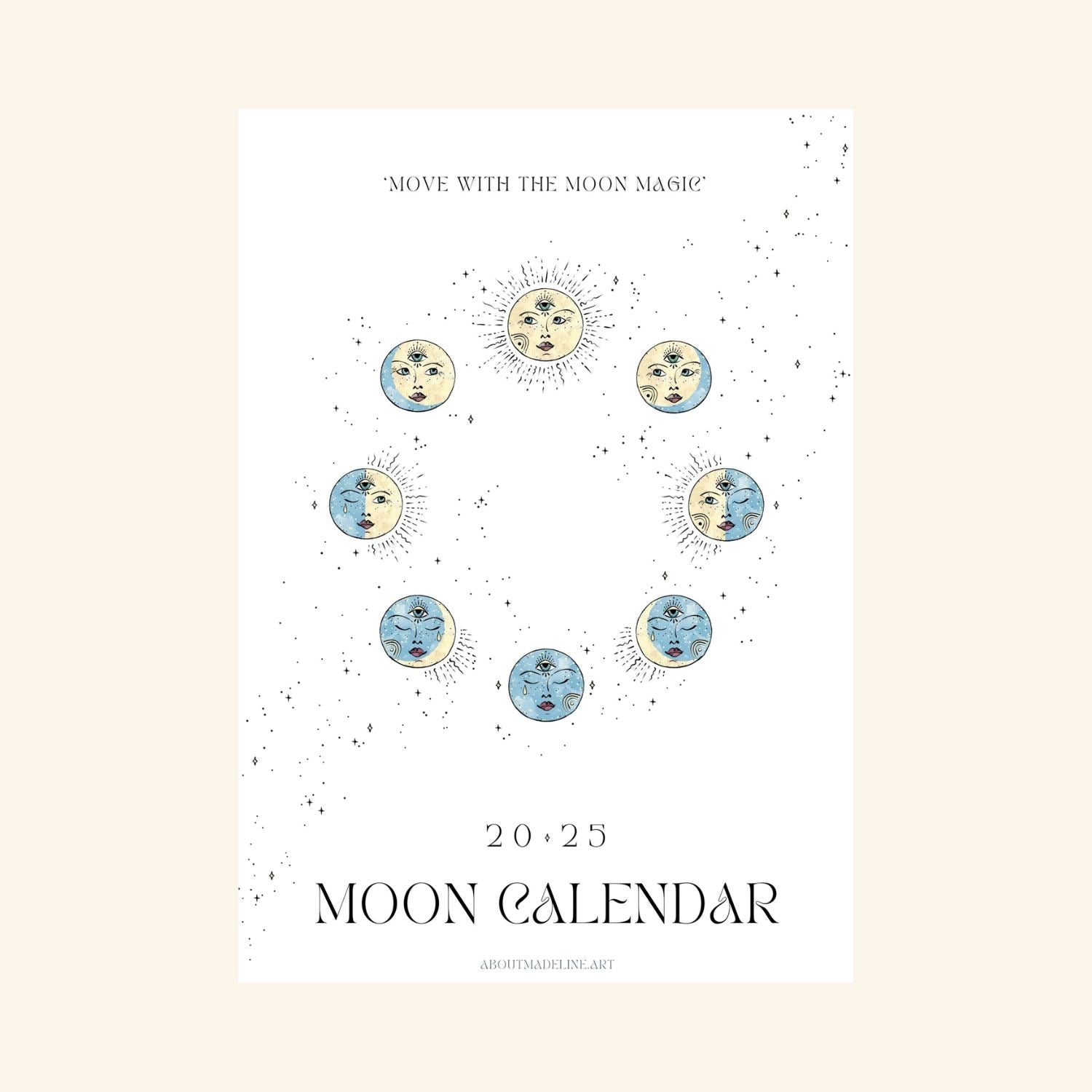 Mondkalender 2025 von about madeleine art Buch Ladyplanet CH