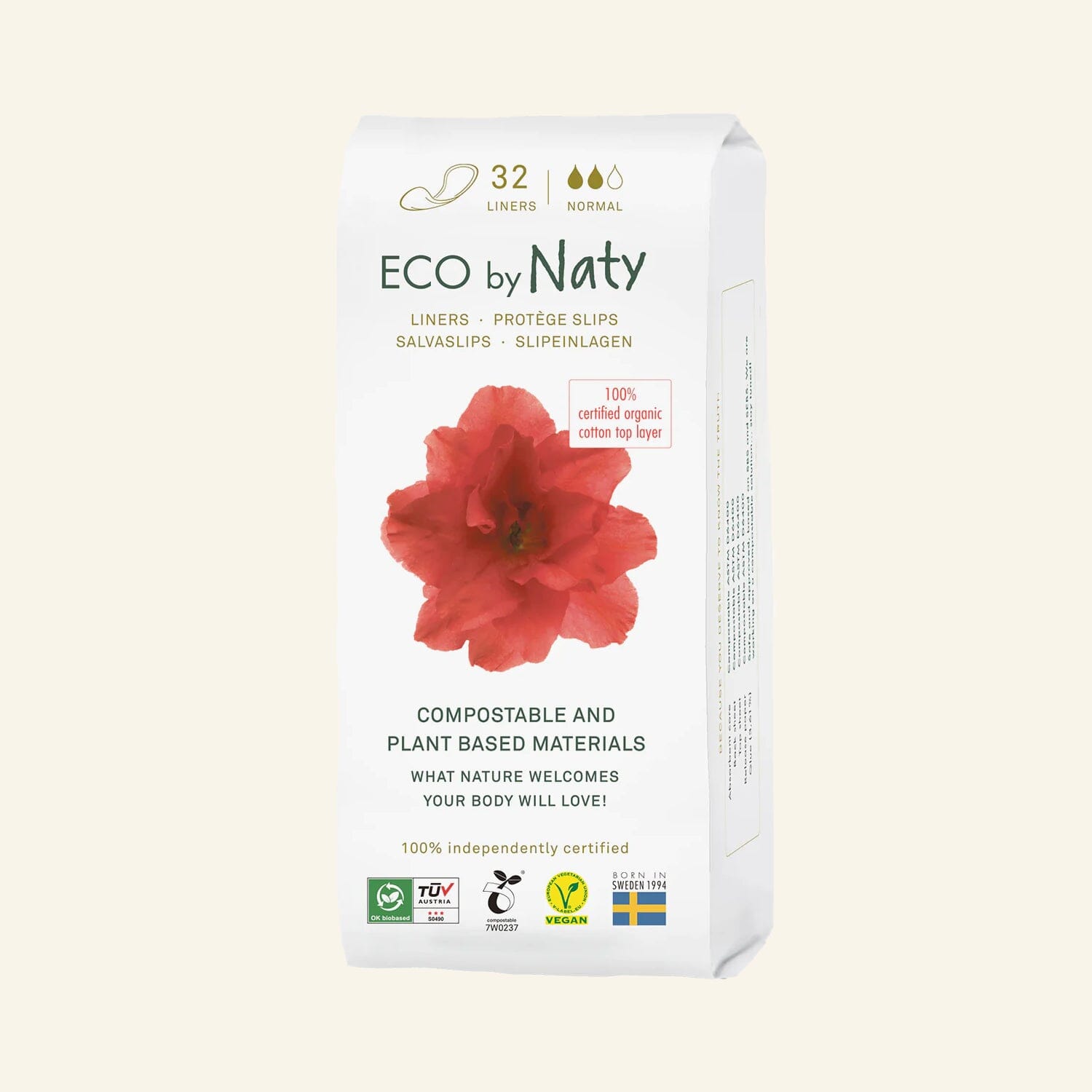 Naty kompostierbare Slipeinlagen Menstruations Zubehör Ladyplanet CH Naty Slipeinlagen NORMAL - 32 Stück