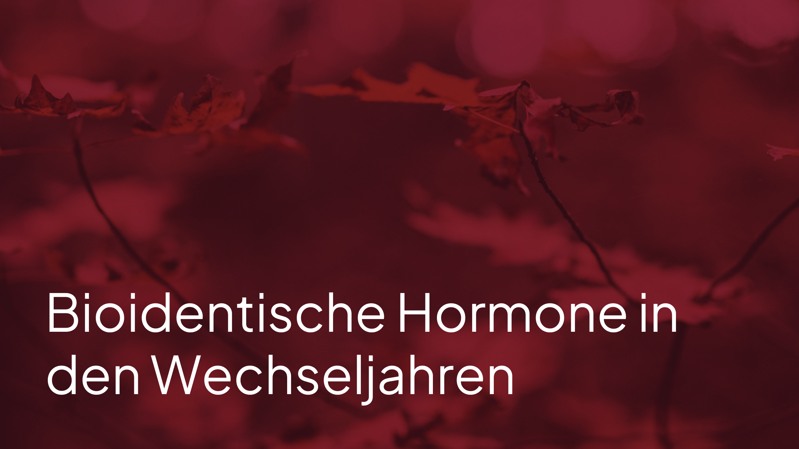 Bioidentische Hormone in den Wechseljahren Menopause