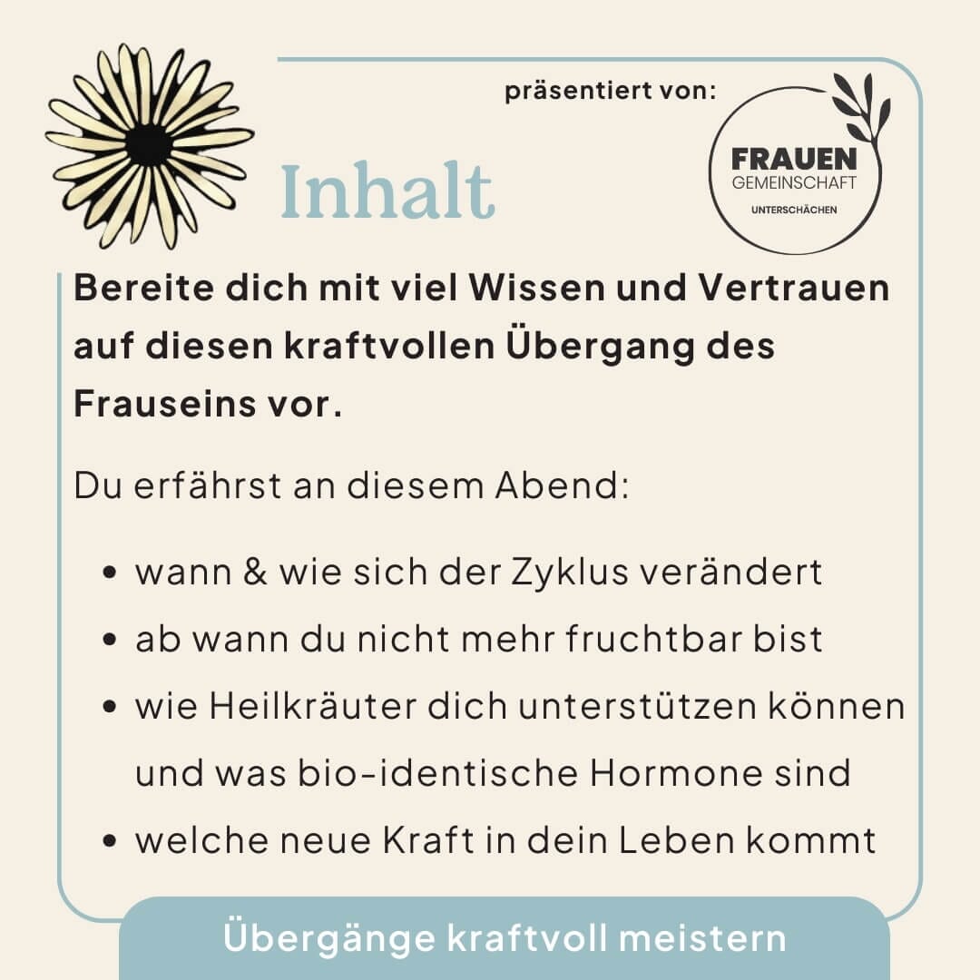 09.04.2026 Wechseljahre, Unterschächen Kurs Ladyplanet