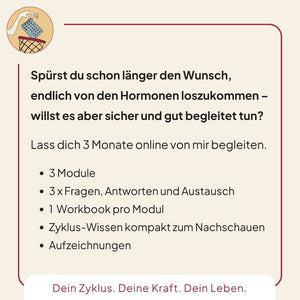 16.03.2026 Pille absetzen 3-monatige-Onlinebegleitung Kurs Ladyplanet 